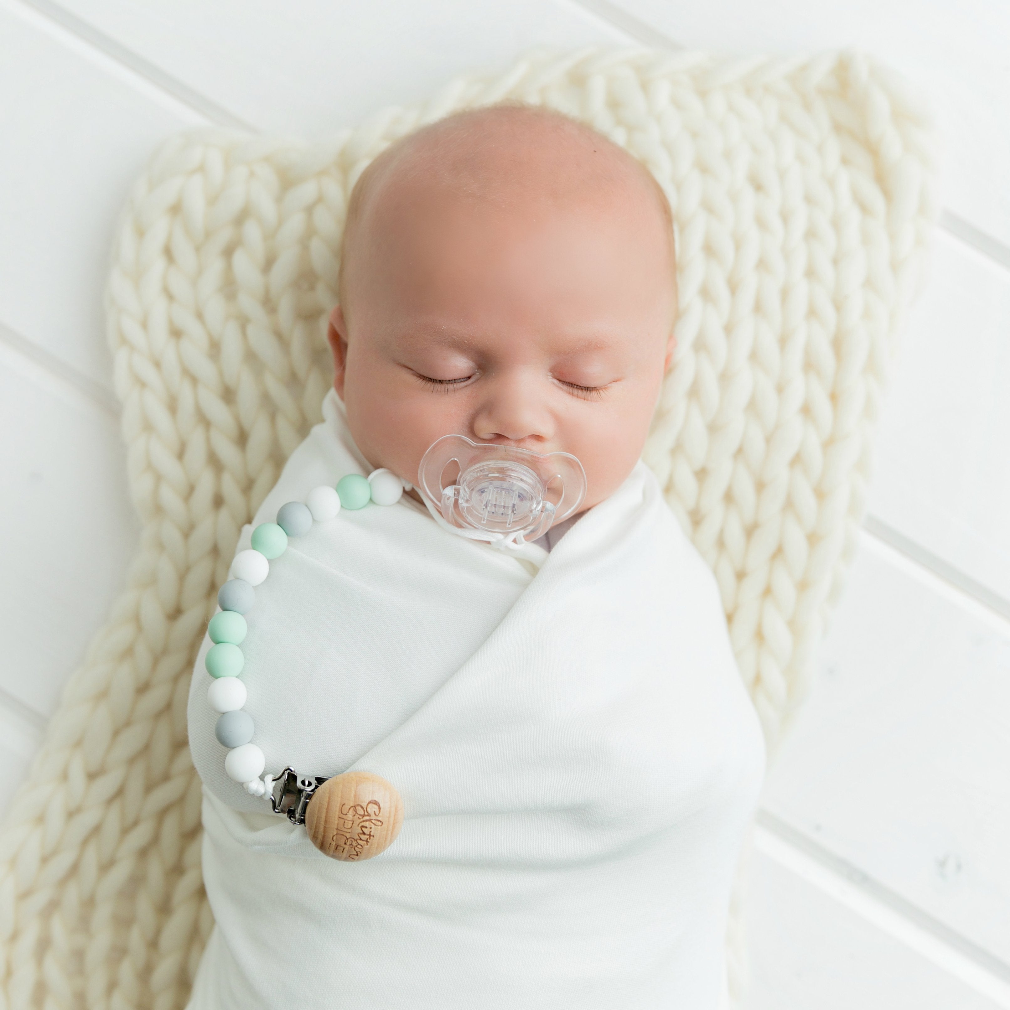 BIBS STUDIO Colour 2 Pack Pin Pacifiers - Sage Mix