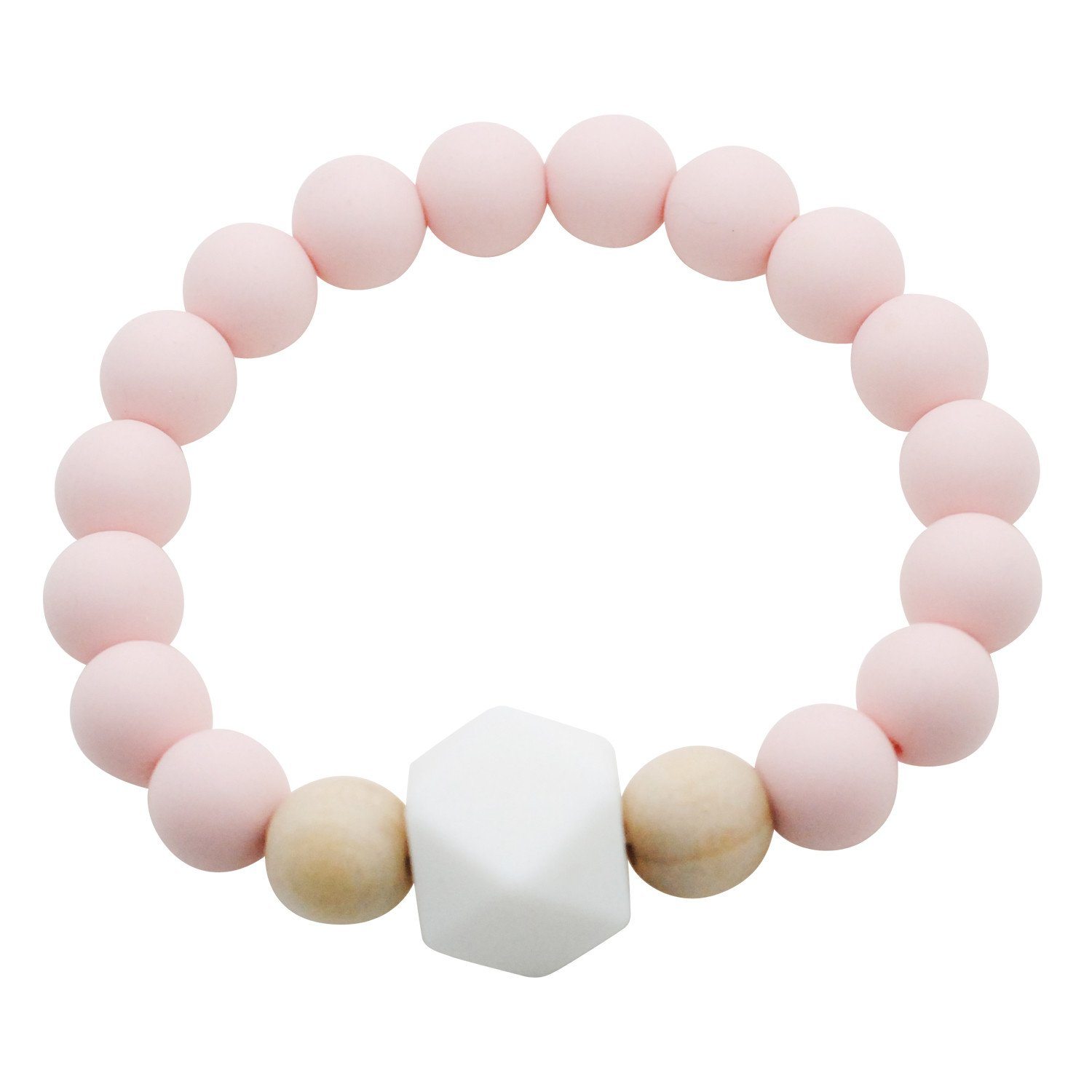 Adult Silicone Teething Bracelet Gemstone in Ballerina Pink