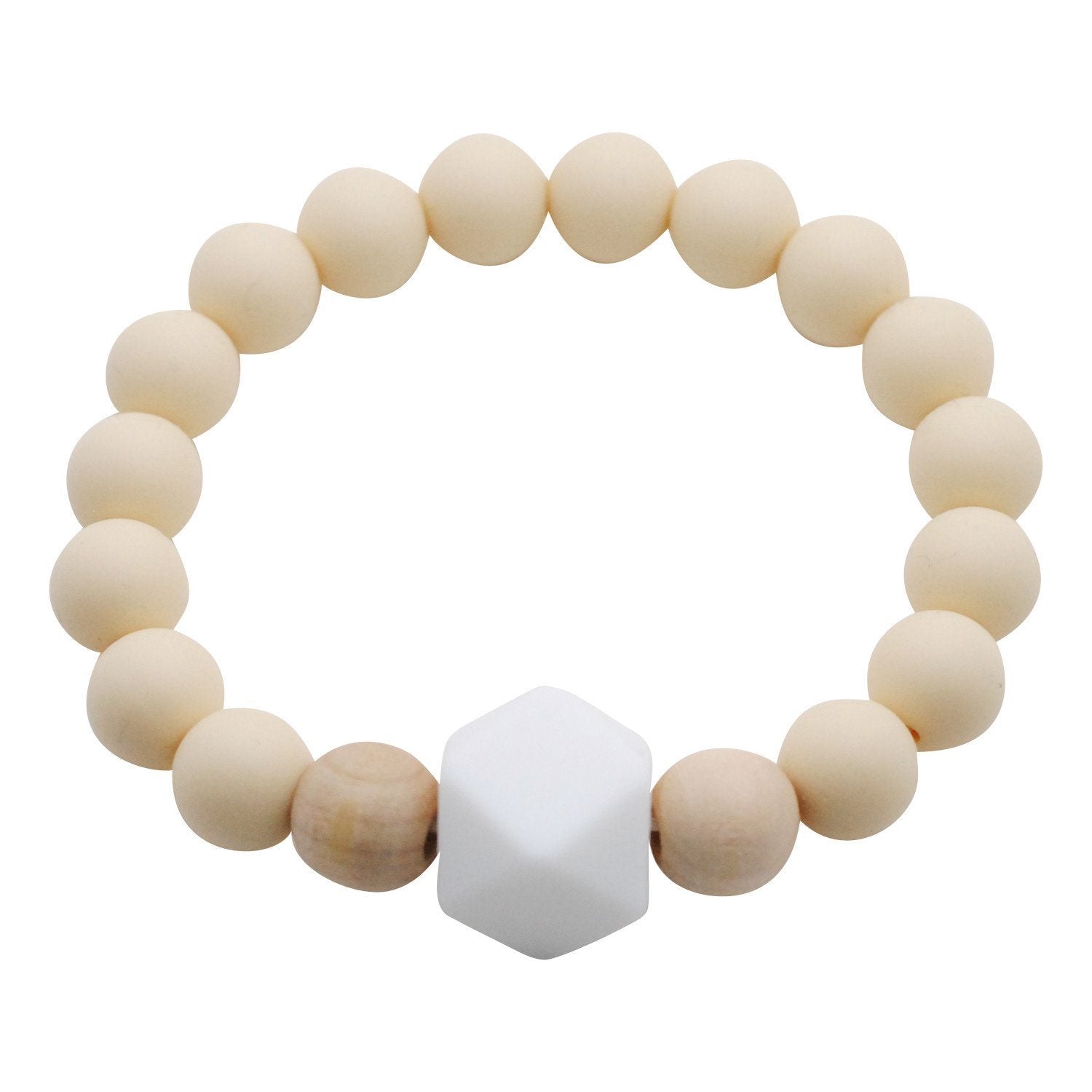 Adult Silicone Teething Bracelet - Gemstone in Barely Beige – Glitter &  Spice