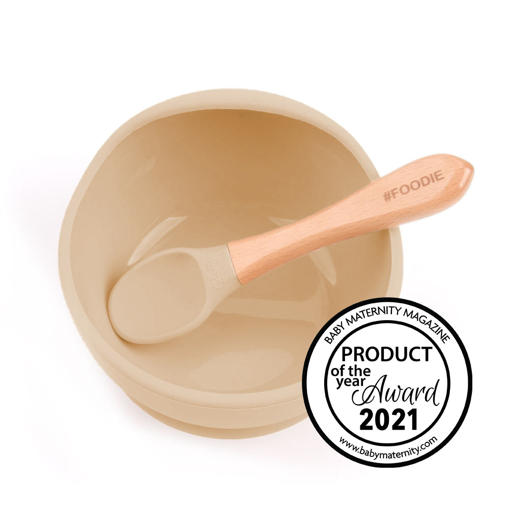 SILICONE BOWL + SPOON SET - DISCONTINUED COLOURS