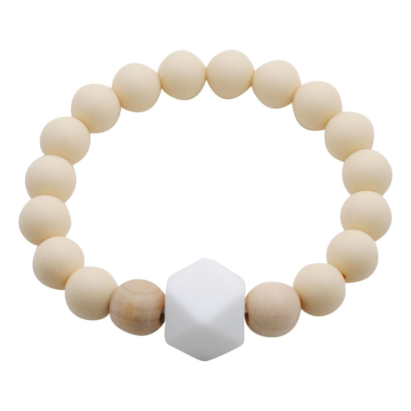 Adult Silicone Teething Bracelet - Gemstone in Barely Beige - Glitter & Spice