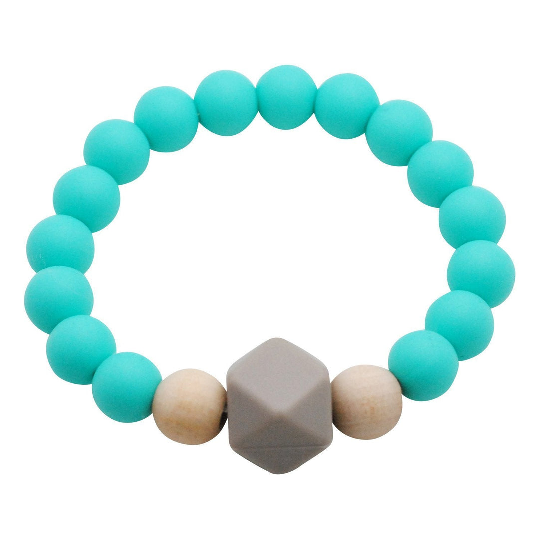 ADULT SILICONE TEETHING BRACELET GEMSTONE IN CARIBBEAN BLUE Glitter Spice