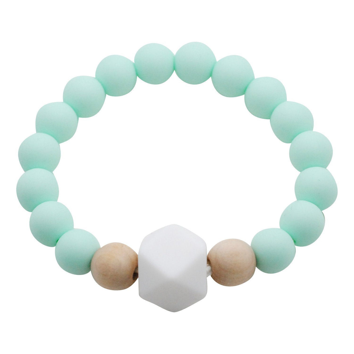Adult Silicone Teething Bracelet - Gemstone in Cool Mint - Glitter & Spice
