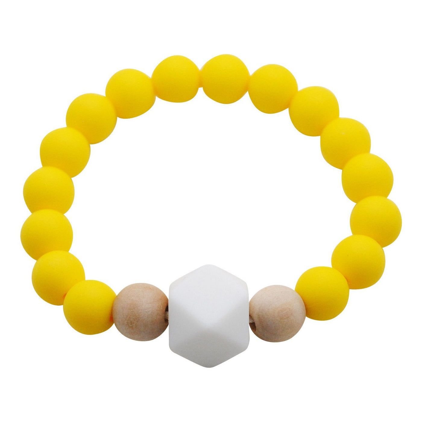 Adult Silicone Teething Bracelet - Gemstone in Sunshine Yellow - Glitter & Spice