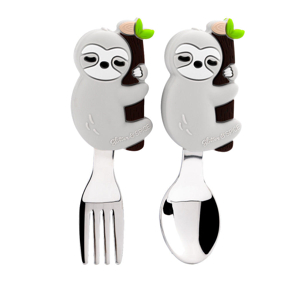Learn To Eat Fork and Spoon Set - Sloth