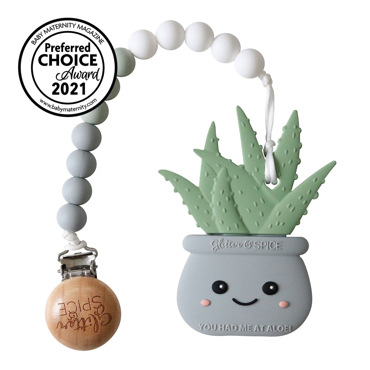 Aloe Plant Silicone Teether - Glitter & Spice Canada