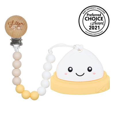 Dim Sum Bao Silicone Teether - Glitter & Spice Canada