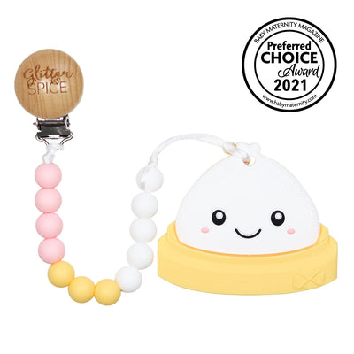 Dim Sum Bao Silicone Teether - Glitter & Spice Canada