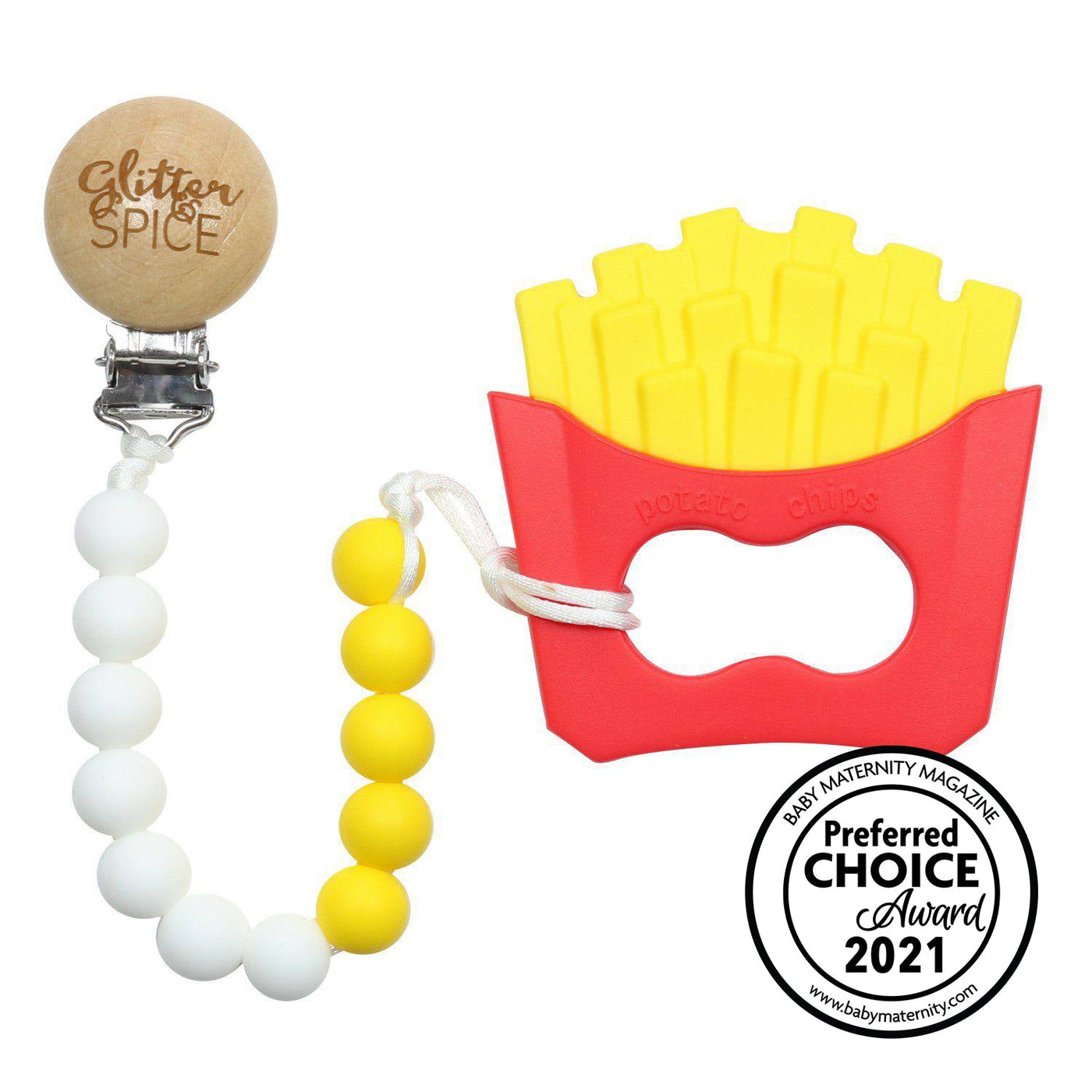 French Fry Silicone Teether - Glitter & Spice