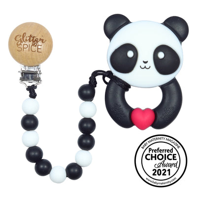 Whistle & Flute Kawaii Panda Silicone Teether - Glitter & Spice