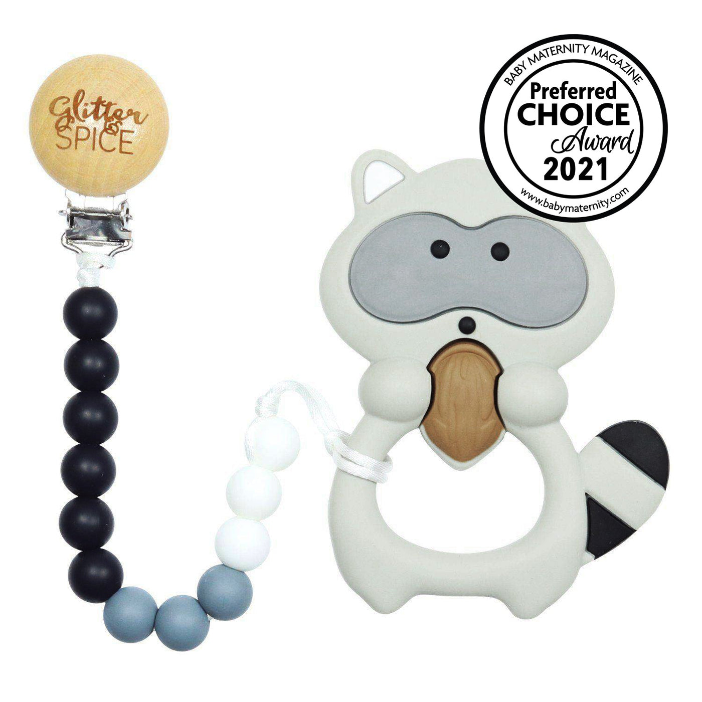 Raccoon Silicone Teether - Glitter & Spice