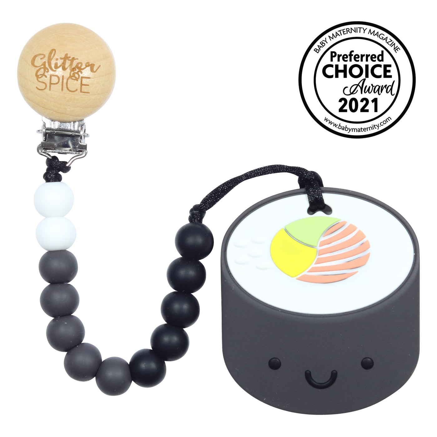Whistle & Flute Sushi Silicone Teether - Glitter & Spice