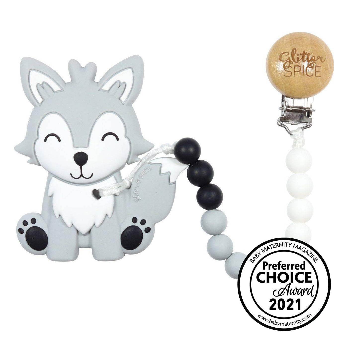 Wolf Pup Silicone Teether - Glitter & Spice