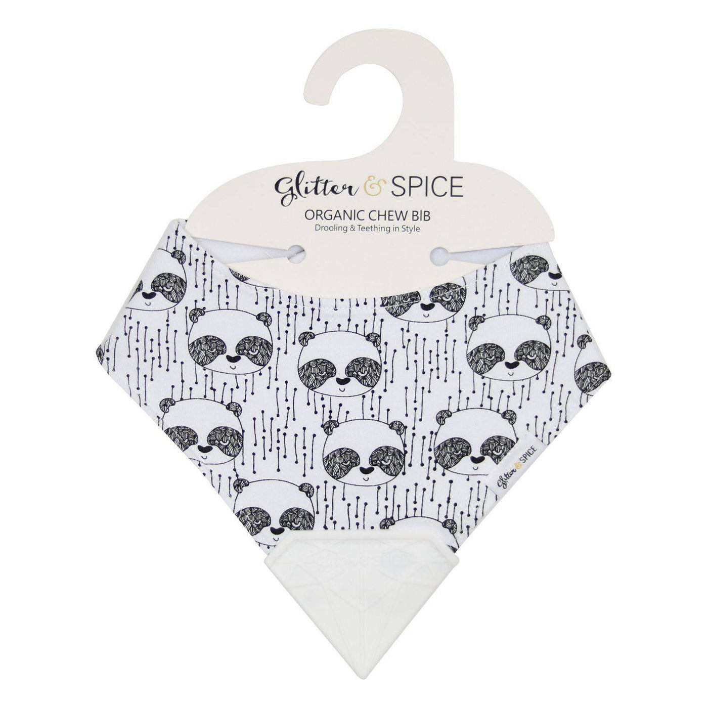 Organic Chew Bib - Panda - Glitter & Spice