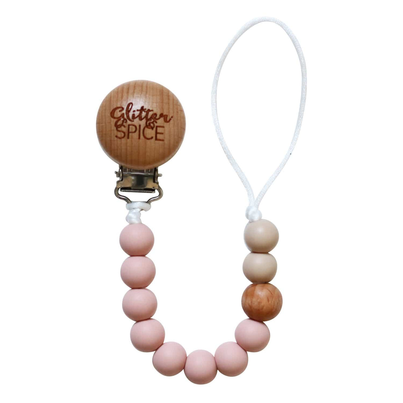 Silicone Pacifier Clip - Blush - Glitter & Spice