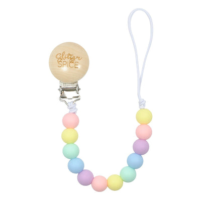 Silicone Pacifier Clip - Rainbow - Glitter & Spice