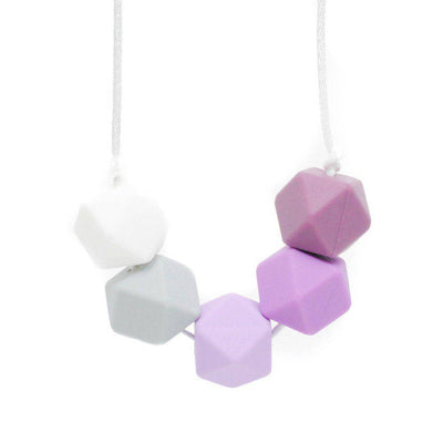 Silicone Teething Necklace - Violet - Glitter & Spice